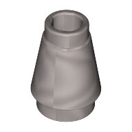 LEGO Flat Silver Cone 1 x 1 with Top Groove 4589b - 6121350