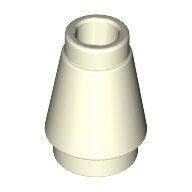 LEGO Glow In Dark White Cone 1 x 1 with Top Groove 4589b - 6009091