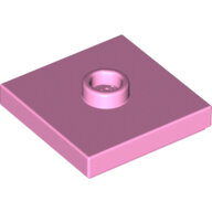 LEGO Bright Pink Plate, Modified 2 x 2 with Groove and 1 Stud in Center (Jumper) 87580 - 6251842