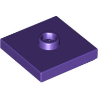LEGO Dark Purple Plate, Modified 2 x 2 with Groove and 1 Stud in Center (Jumper) 87580 - 4659770