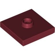 LEGO Dark Red Plate, Modified 2 x 2 with Groove and 1 Stud in Center (Jumper) 87580 - 4613761