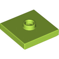 LEGO Lime Plate, Modified 2 x 2 with Groove and 1 Stud in Center (Jumper) 87580 - 6056291