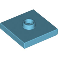 LEGO Medium Azure Plate, Modified 2 x 2 with Groove and 1 Stud in Center (Jumper) 87580 - 6003008