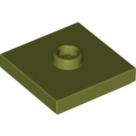 LEGO Olive Green Plate, Modified 2 x 2 with Groove and 1 Stud in Center (Jumper) 87580 - 6212080