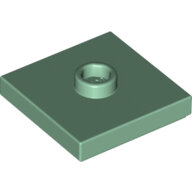 LEGO Sand Green Plate, Modified 2 x 2 with Groove and 1 Stud in Center (Jumper) 87580 - 6186826
