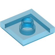 LEGO Trans-Dark Blue Plate, Modified 2 x 2 with Groove and 1 Stud in Center (Jumper) 87580 - 6382531
