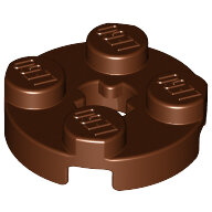 LEGO Reddish Brown Plate, Round 2 x 2 with Axle Hole 4032 - 4211159