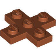 LEGO Dark Orange Plate, Modified 3 x 3 Cross 15397 - 6062215