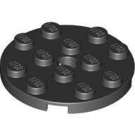 LEGO Black Plate, Round 4 x 4 with Hole 60474 - 4515350