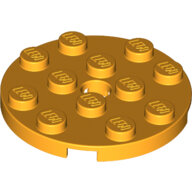 LEGO Bright Light Orange Plate, Round 4 x 4 with Hole 60474 - 6115115