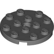 LEGO Dark Bluish Gray Plate, Round 4 x 4 with Hole 60474 - 4528323