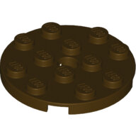 LEGO Dark Brown Plate, Round 4 x 4 with Hole 60474 - 6005030