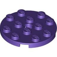 LEGO Dark Purple Plate, Round 4 x 4 with Hole 60474 - 4568772