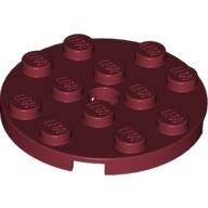 LEGO Dark Red Plate, Round 4 x 4 with Hole 60474 - 4631233