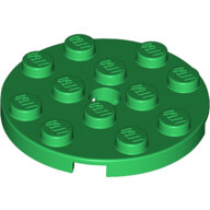 LEGO Green Plate, Round 4 x 4 with Hole 60474 - 6353423