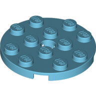 LEGO Medium Azure Plate, Round 4 x 4 with Hole 60474 - 6102828