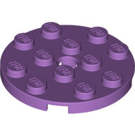 LEGO Medium Lavender Plate, Round 4 x 4 with Hole 60474 - 6134717