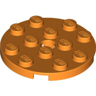 LEGO Orange Plate, Round 4 x 4 with Hole 60474 - 6226926