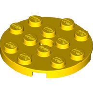 LEGO Yellow Plate, Round 4 x 4 with Hole 60474 - 4515349