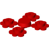 LEGO Red Plant Flower Small, 4 on Sprue 3742 - 4106915