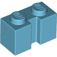 LEGO Medium Azure Brick, Modified 1 x 2 with Groove 4216 - 6347986