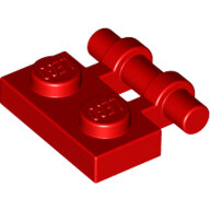 LEGO Red Plate, Modified 1 x 2 with Bar Handle on Side - Free Ends 2540 - 4140585