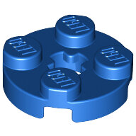 LEGO Blue Plate, Round 2 x 2 with Axle Hole 4032 - 403223
