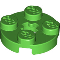LEGO Bright Green Plate, Round 2 x 2 with Axle Hole 4032 - 6138624