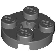 LEGO Dark Bluish Gray Plate, Round 2 x 2 with Axle Hole 4032 - 4211042