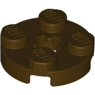 LEGO Dark Brown Plate, Round 2 x 2 with Axle Hole 4032 - 4623298