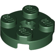 LEGO Dark Green Plate, Round 2 x 2 with Axle Hole 4032 - 6035029