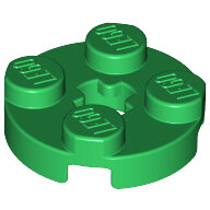 LEGO Green Plate, Round 2 x 2 with Axle Hole 4032 - 403228