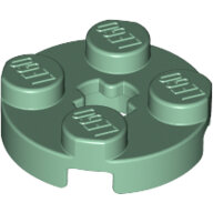 LEGO Sand Green Plate, Round 2 x 2 with Axle Hole 4032 - 6223237
