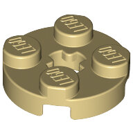 LEGO Tan Plate, Round 2 x 2 with Axle Hole 4032 - 4140562