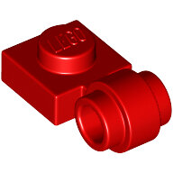 LEGO Red Plate, Modified 1 x 1 with Light Attachment - Thick Ring 4081b - 6281994