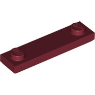 LEGO Dark Red Plate, Modified 1 x 4 with 2 Studs with Groove 41740 - 6257594