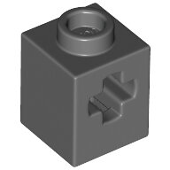 LEGO Dark Bluish Gray Technic, Brick 1 x 1 with Axle Hole 73230 - 6362259