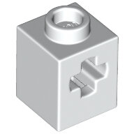 LEGO White Technic, Brick 1 x 1 with Axle Hole 73230 - 6345886