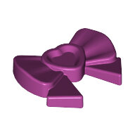 LEGO Magenta Friends Accessories Hair Decoration, Bow with Heart, Long Ribbon, and Small Pin 11618 - 6023827