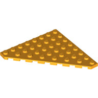 LEGO Bright Light Orange Wedge, Plate 8 x 8 Cut Corner 30504 - 6370384