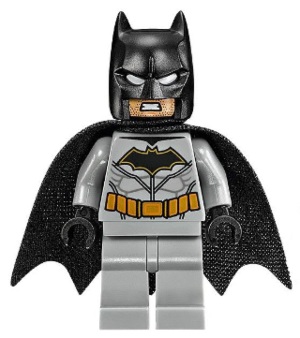 LEGO Minifigure - sh531 - Batman, Medium Nougat Face, Light Bluish Gray Suit