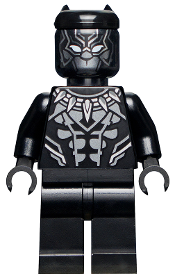 LEGO Minifigure - sh807 - Black Panther - Claw Necklace, Pearl Dark Gray Highlights