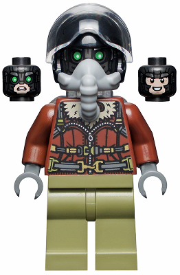 LEGO Minifigure - sh775 - Vulture - Reddish Brown Bomber Jacket and Aviator Oxygen Mask