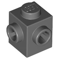LEGO Dark Bluish Gray Brick, Modified 1 x 1 with Studs on 2 Sides, Adjacent 26604 - 6332045