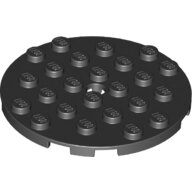 LEGO Black Plate, Round 6 x 6 with Hole 11213 - 6187587
