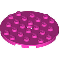 LEGO Dark Pink Plate, Round 6 x 6 with Hole 11213 - 6217610