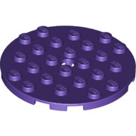 LEGO Dark Purple Plate, Round 6 x 6 with Hole 11213 - 6216908