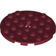 LEGO Dark Red Plate, Round 6 x 6 with Hole 11213 - 6208726