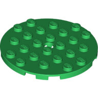 LEGO Green Plate, Round 6 x 6 with Hole 11213 - 6097413
