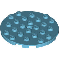 LEGO Medium Azure Plate, Round 6 x 6 with Hole 11213 - 6029690